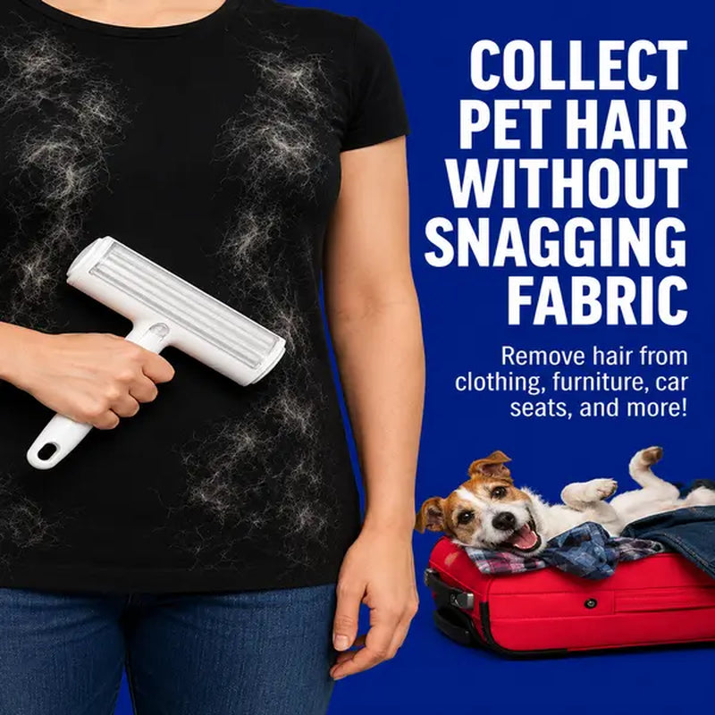 White Pet Hair Removal Roller – 20 Cm Wide Reusable Lint & Fur Cleaner for Sofas, Carpets, Bedding.