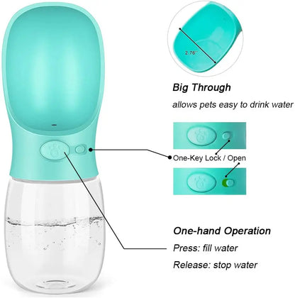 Pet Dog Water Bottle Portable Drinking Feeder for Dogs Cat Outdoor Travel.