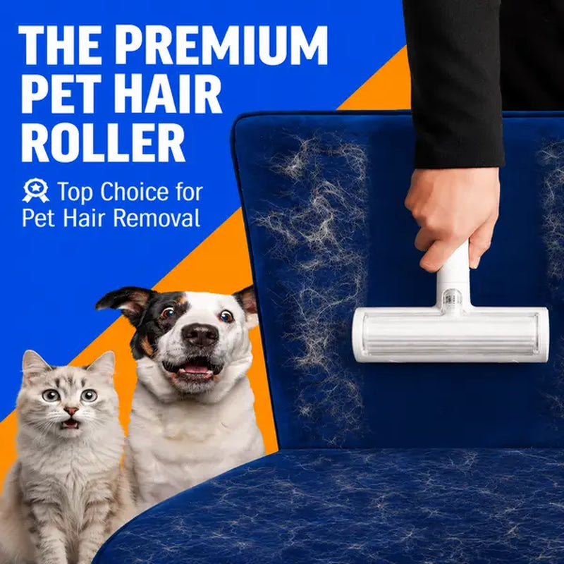 White Pet Hair Removal Roller – 20 Cm Wide Reusable Lint & Fur Cleaner for Sofas, Carpets, Bedding.